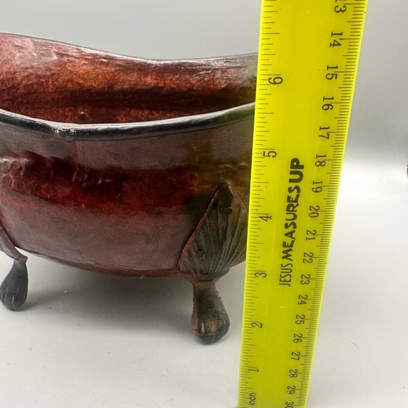 Vintage Copper metal Footed Bowl - Picture 8 of 11